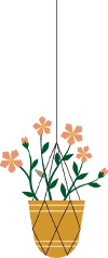 Beautiful potted flowers with green leaves and pink blossoms in a decorative yellow pot.